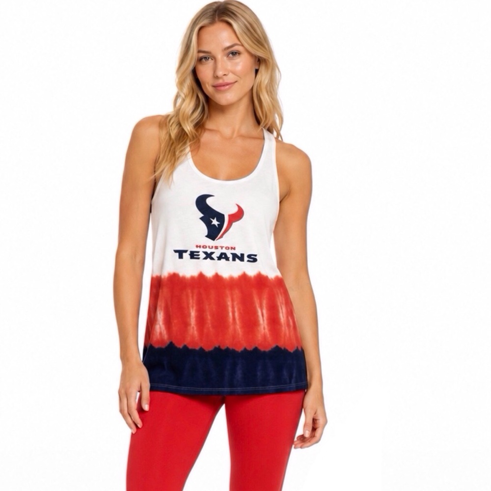 Houston Texans Womens Juniors T Shirt Size Small 3/5 Tie Dye Tank Top New